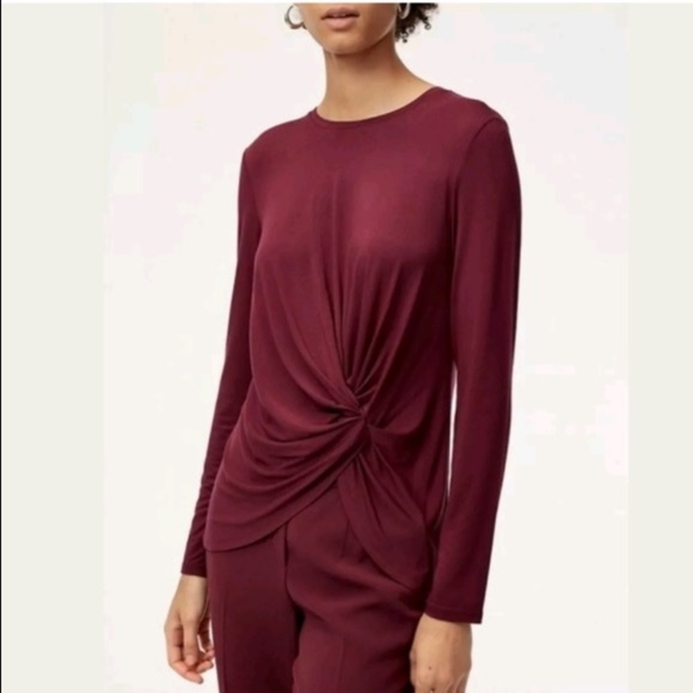 Babaton Adam Twisted Gathered Long Sleeve Top